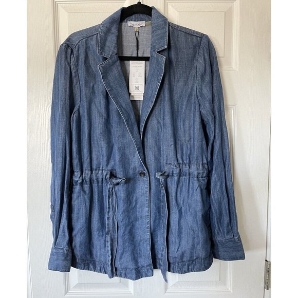 NWT Calvin Klein Essential Light Weight Cinched Tencel Denim Jacket - Small - Picture 1 of 6